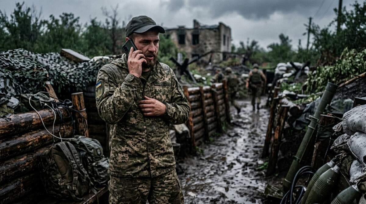 Беспилотник над прифронтовым городом
